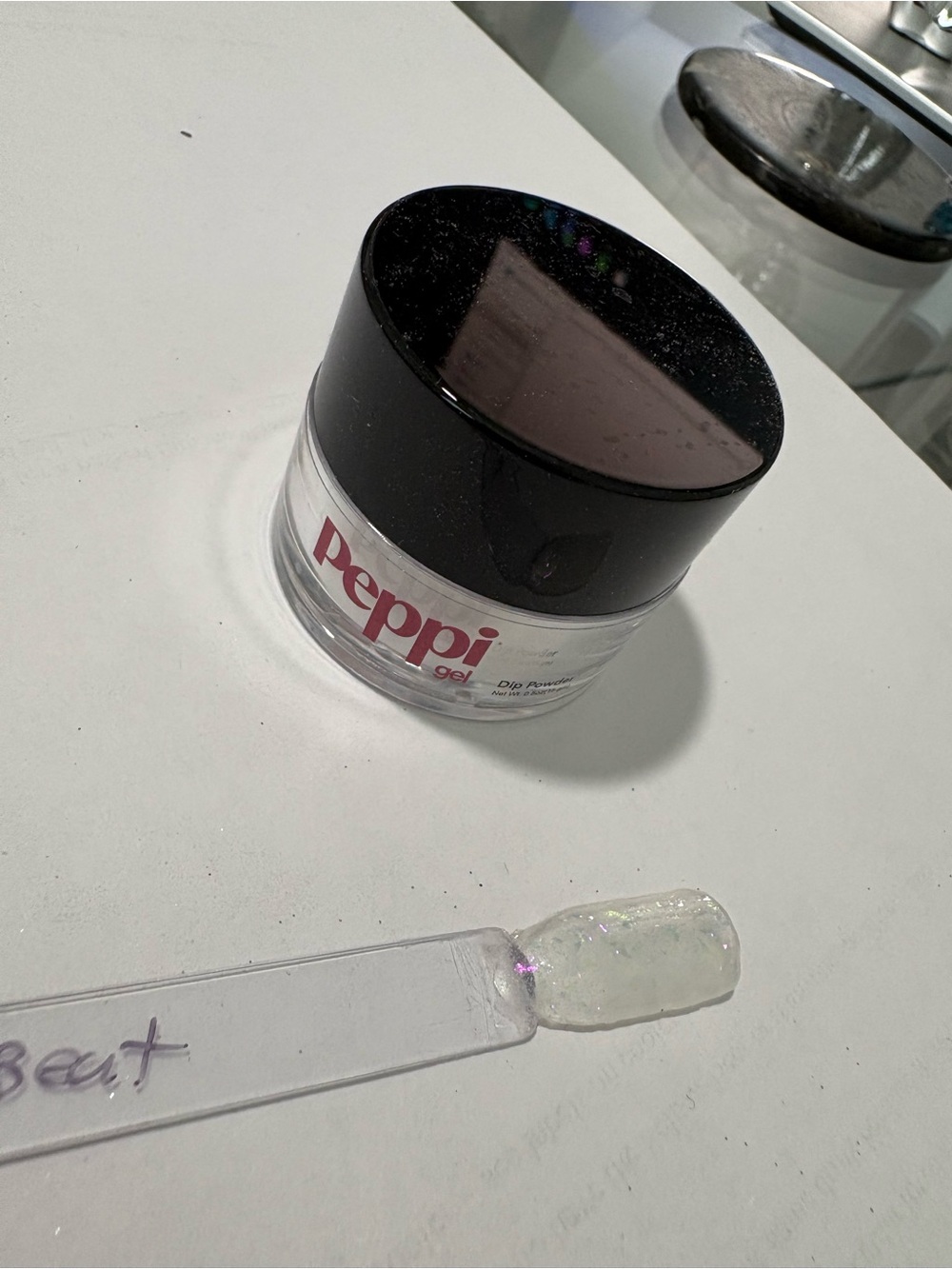 Peppi Gel Bop to the Beat iridescent glittery dip nail powder